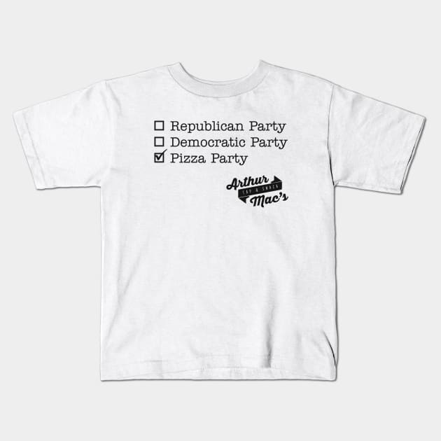 Pizza Party (front side only) Kids T-Shirt by ArthurMacs